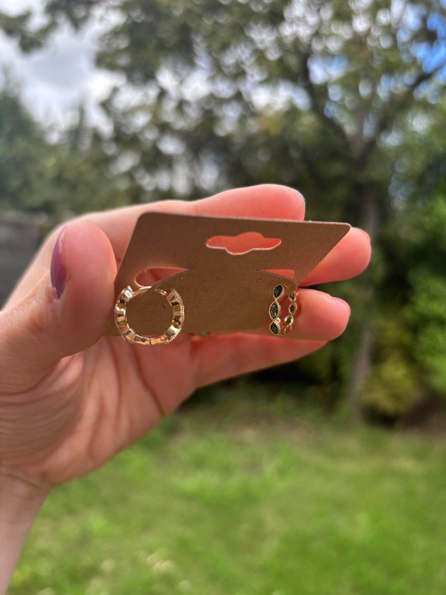 18k gold plated brass green micro huggies
