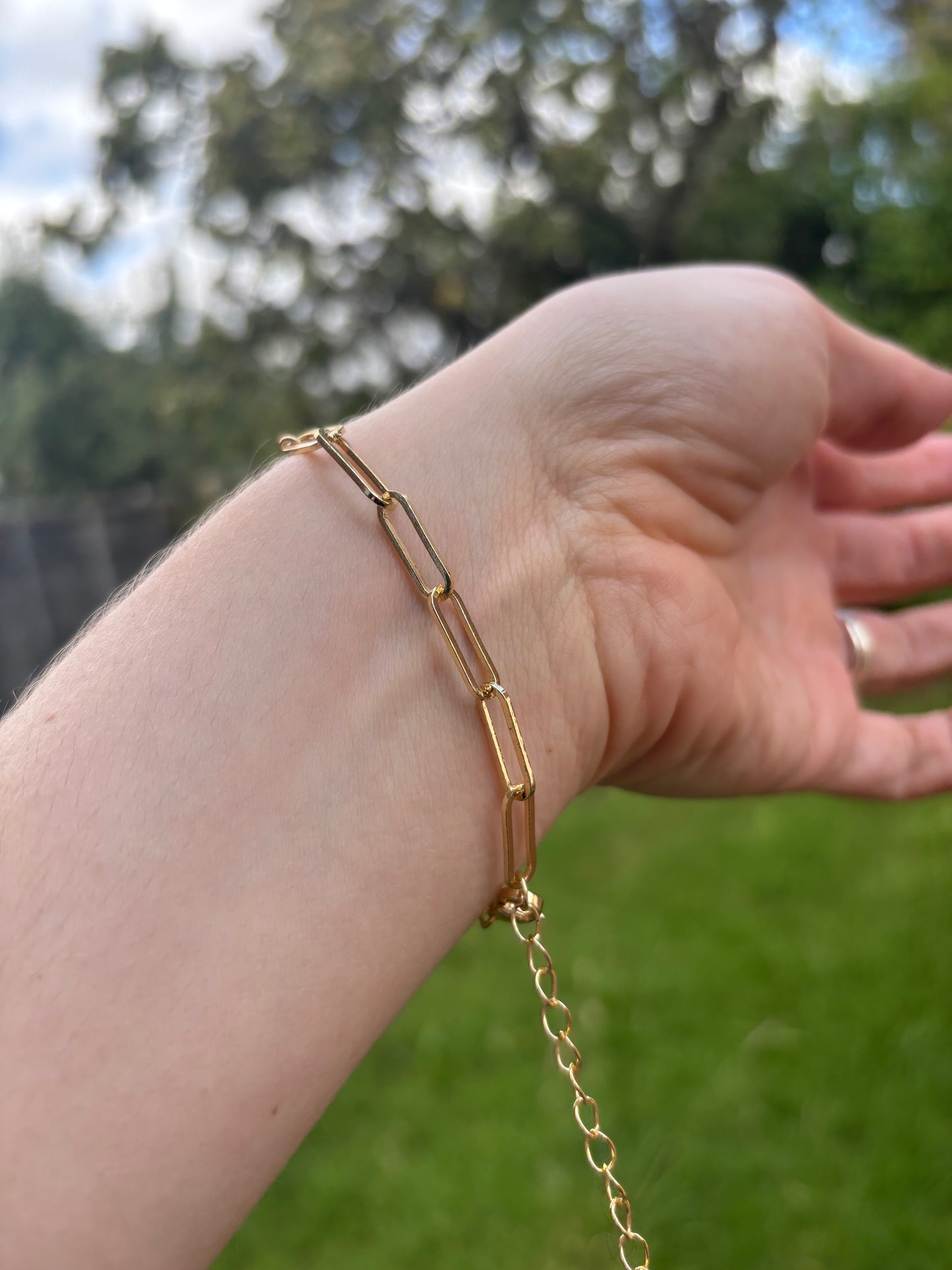 18k gold plated brass tennis bracelet- 7inch