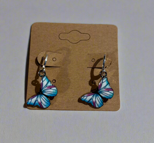 Light blue butterfly earrings