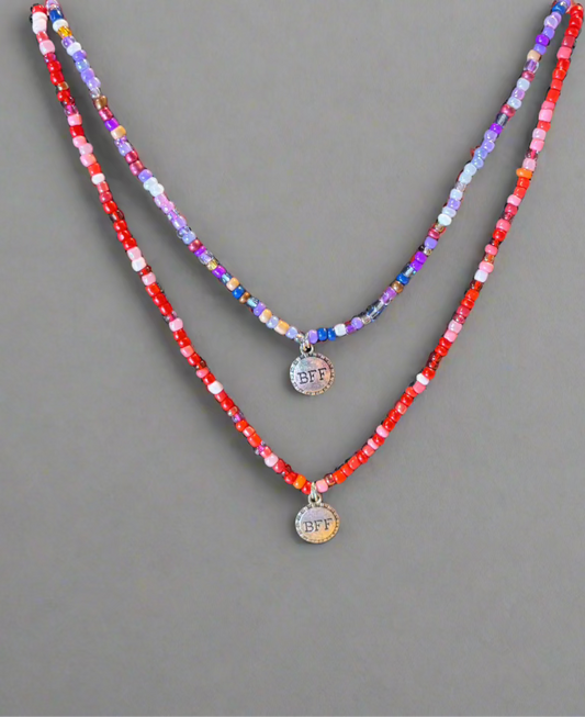 2 pack girls BFF necklaces
